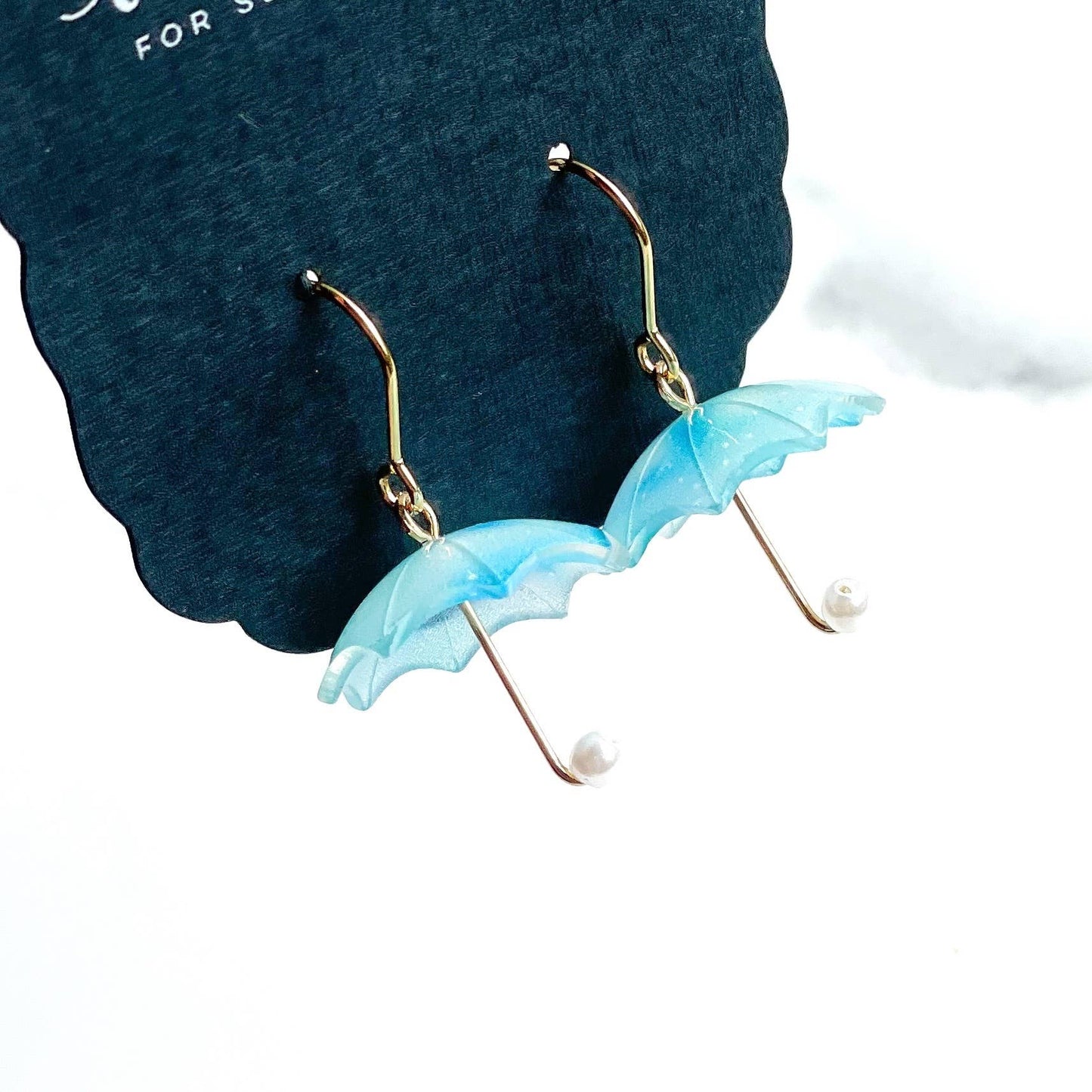 Umbrellas in Blue Wire EarringsPink tiful of LOVE