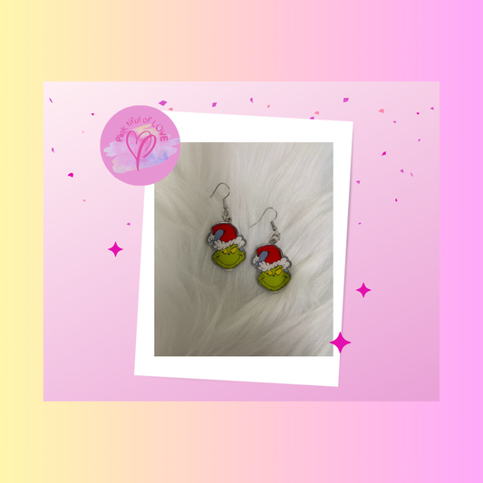 The Grinch Wire EarringsPink tiful of LOVE