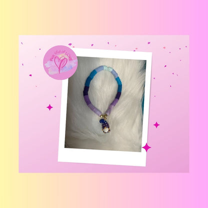 Purple Gnome and Clay Beaded Stretch BraceletPink tiful of LOVE