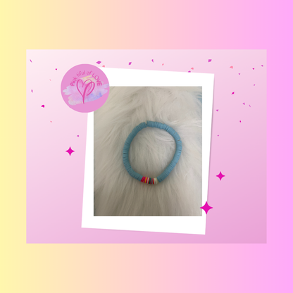 Light Blue Clay Beaded Stretch BraceletPink tiful of LOVE