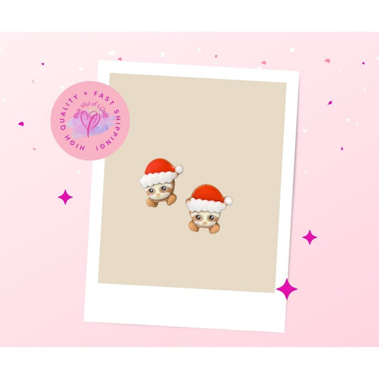 A Wonderful life-Sloth3 Christmas  Stud EarringsPink tiful of LOVE