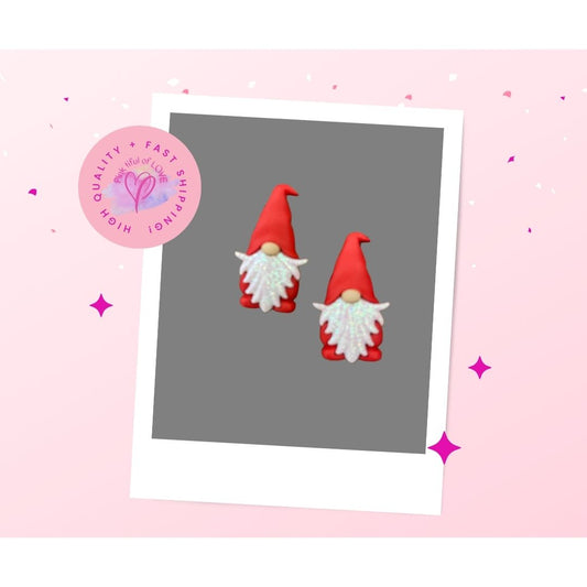 Christmas Gnome in Red Stud EarringsPink tiful of LOVE