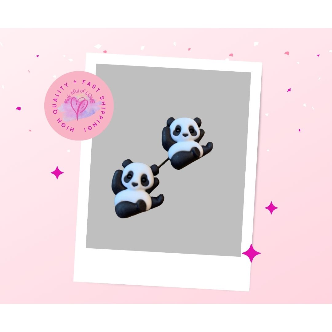 UNIQUE AND ADORABLE Panda EarringsPink tiful of LOVE