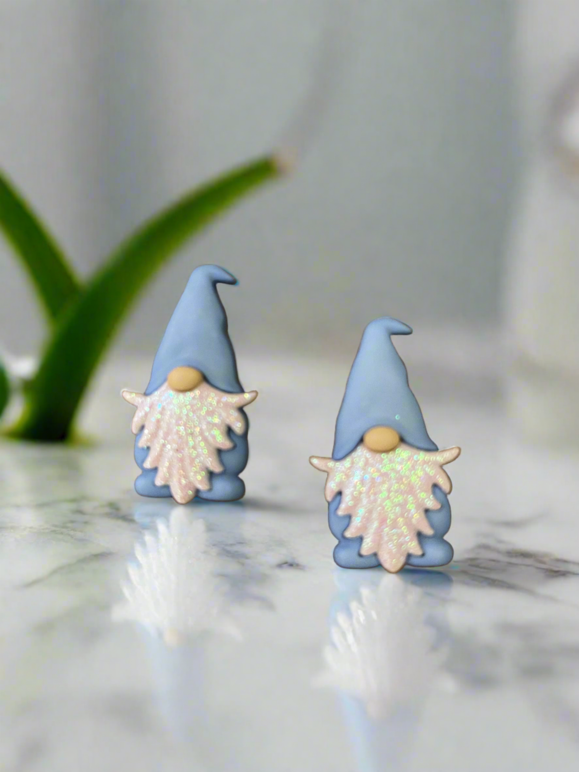 FROSTY Winter GNOME in light blue Stud EarringsPink tiful of LOVE