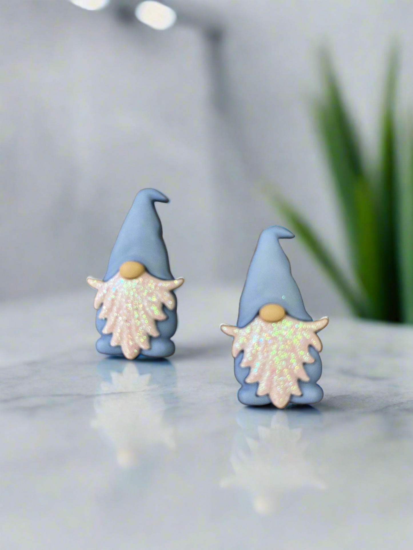 FROSTY Winter GNOME in light blue Stud EarringsPink tiful of LOVE