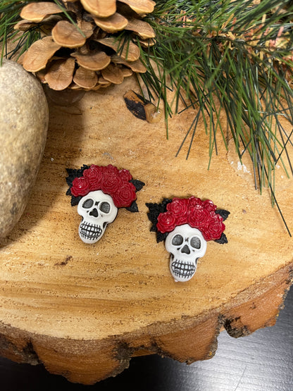 Gothic Love Skull  Stud EarringPink tiful of LOVE