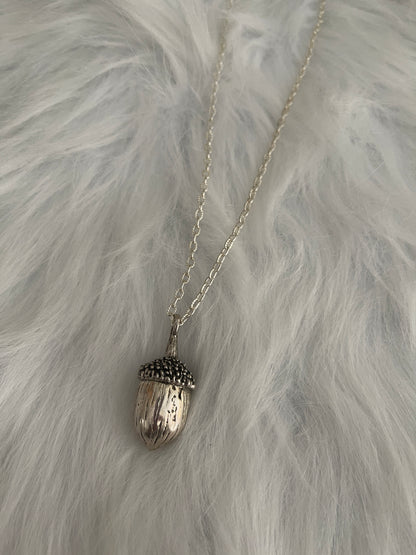 Silver Acorn Pendant on a Silver chain NecklacePink tiful of LOVE