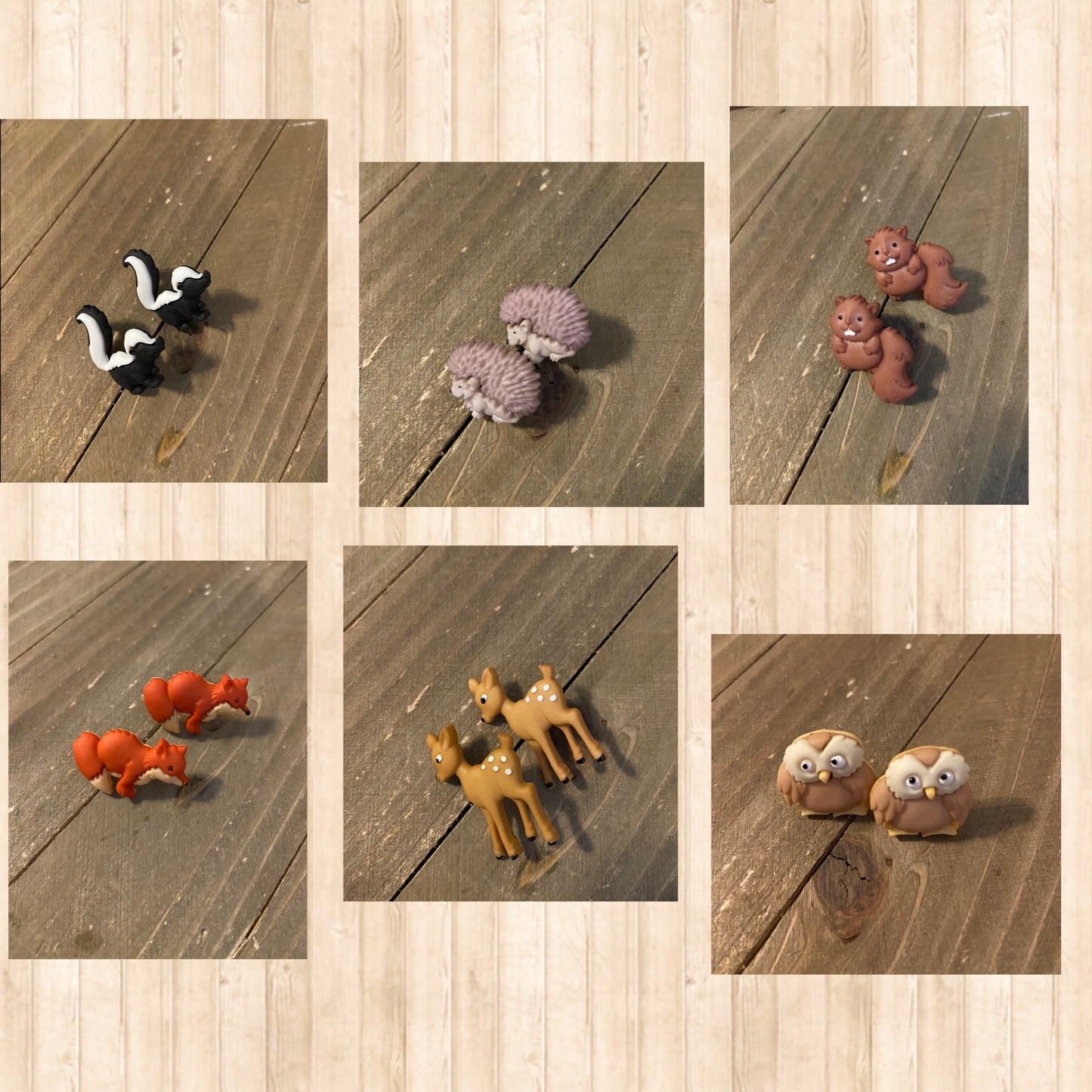 Forest Babies Post Earrings (6 animals to choose from)Pink tiful of LOVE