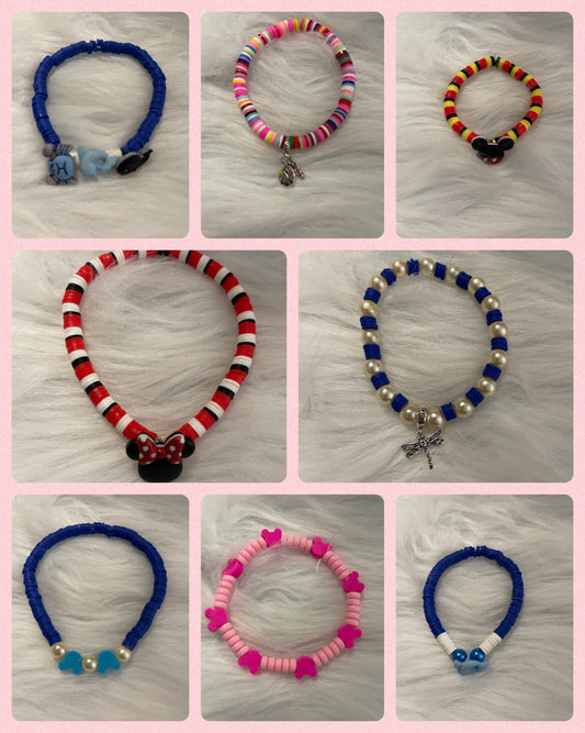 Assorted Clay Beaded Stretch Bracelets (8 to choose from)Pink tiful of LOVE