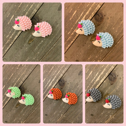 Lady Hedgehog Stud Earrings (5 colors to choose)Pink tiful of LOVE