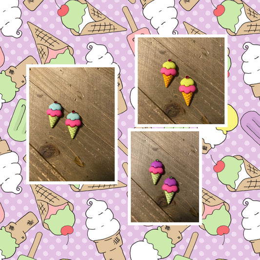 Ice Cream Cone Post EarringsPink tiful of LOVE