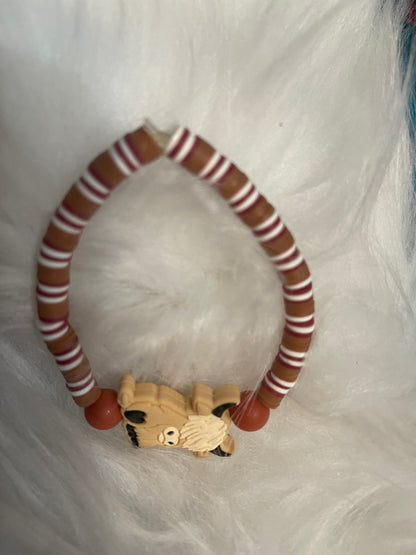 Highland Cow-Tan  Clay Beaded Stretch BraceletPink tiful of LOVE