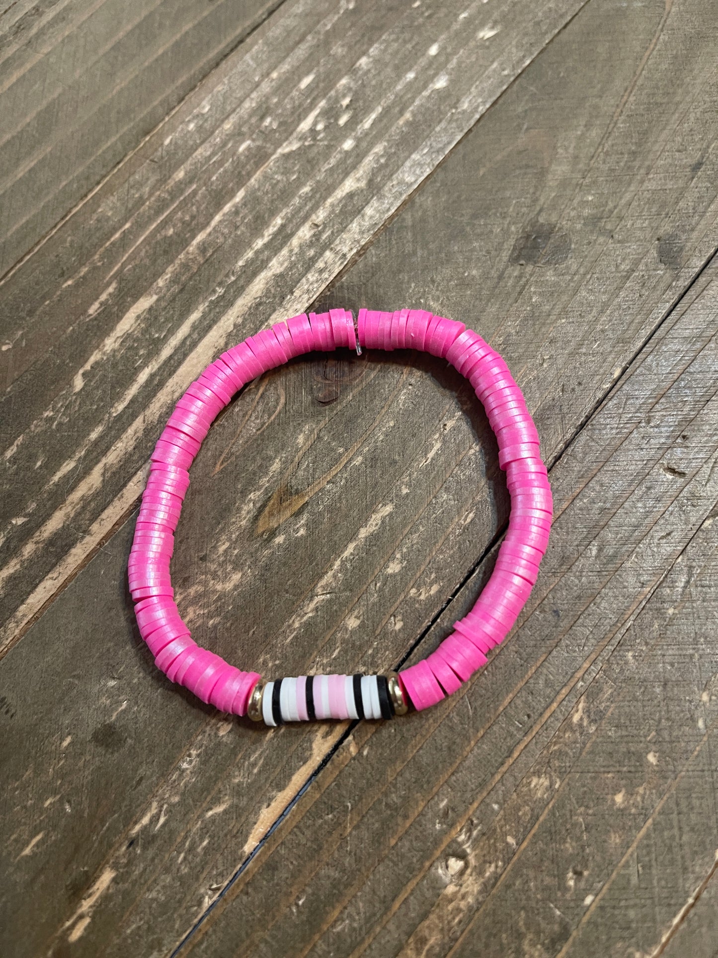 Hot Pink Clay Beaded Stretch BraceletPink tiful of LOVE