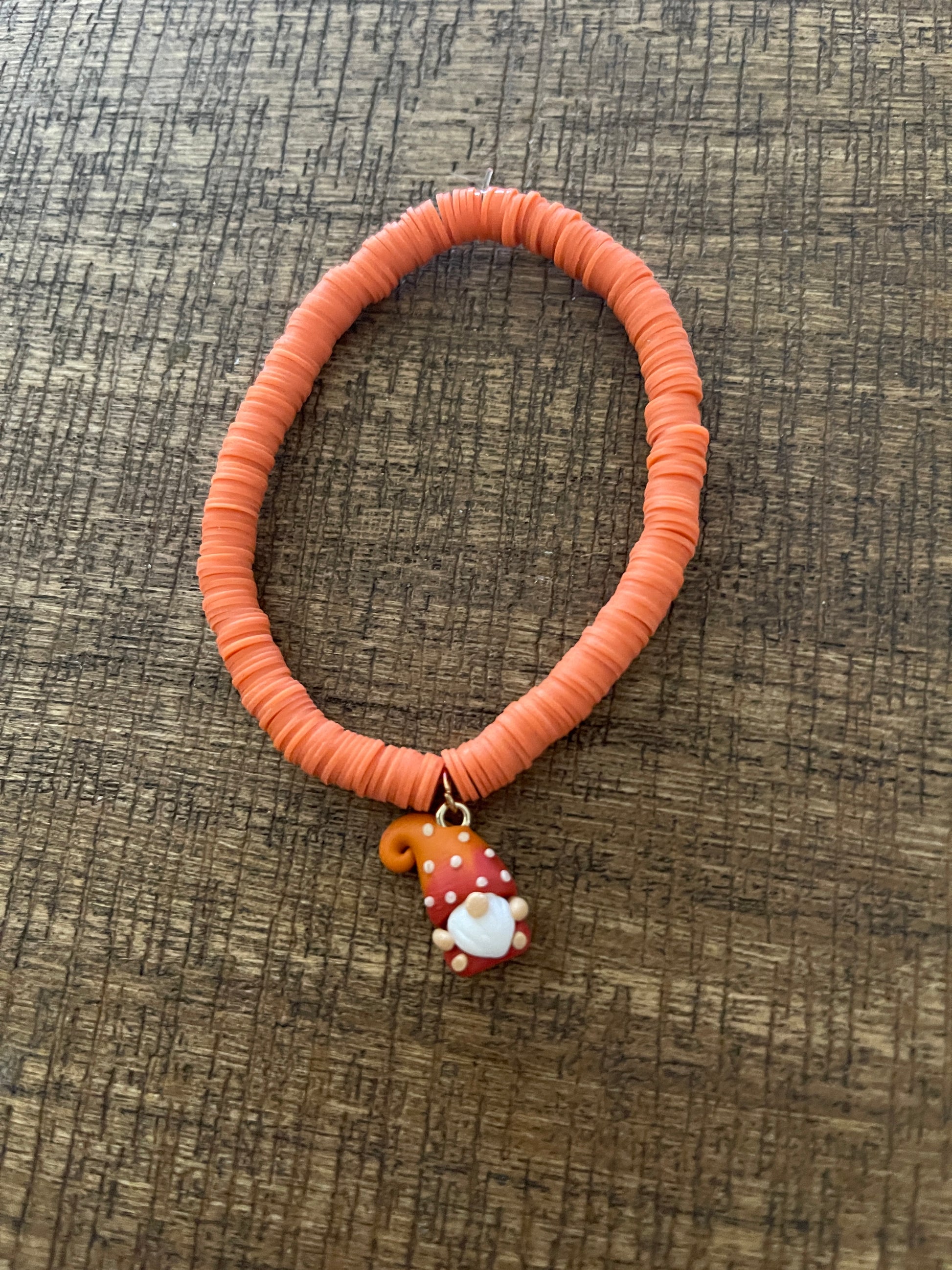 Orange Gnome and Clay Beaded Stretch BraceletPink tiful of LOVE