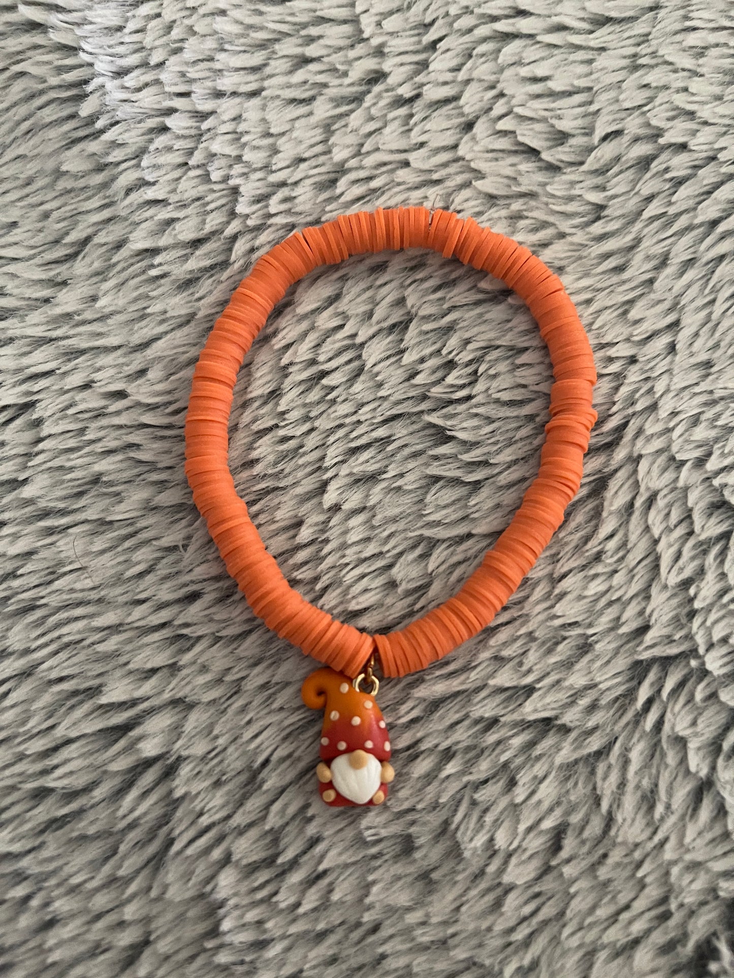 Orange Gnome and Clay Beaded Stretch BraceletPink tiful of LOVE