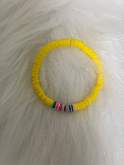 Yellow Clay Beaded Stretch BraceletPink tiful of LOVE