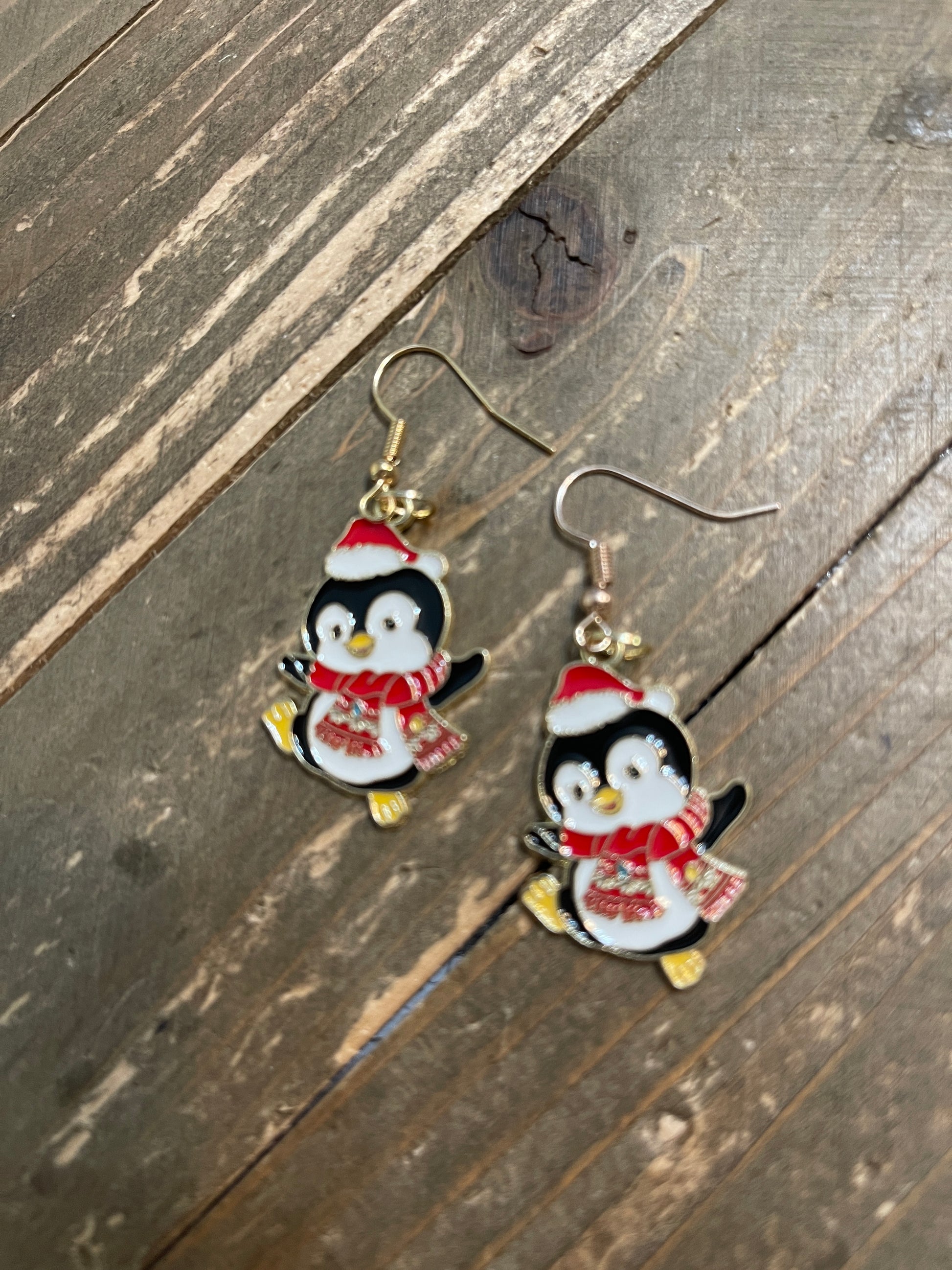 Holiday Penguin Charm Wire EarringsPink tiful of LOVE