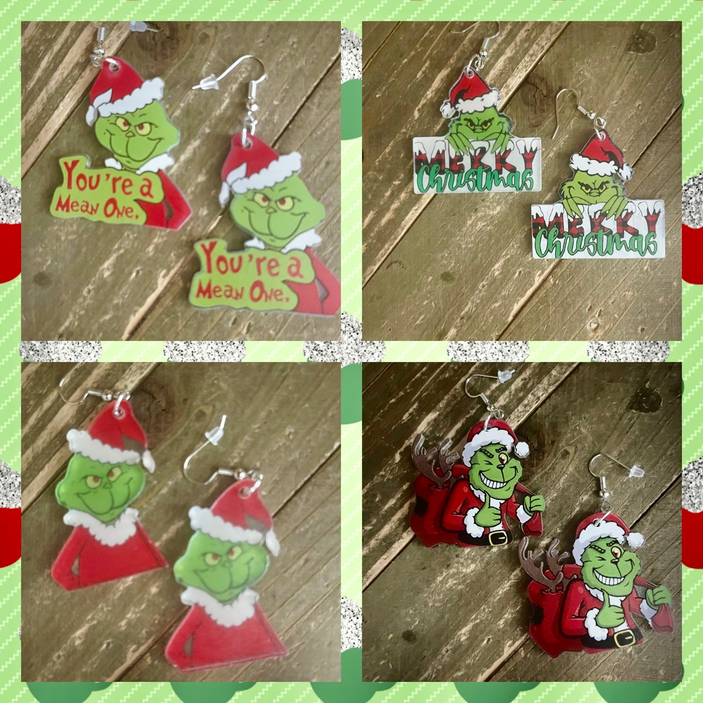 You're a Mean One Mr. GrinchCollection Wire Earrings (4 to choose from)Pink tiful of LOVE