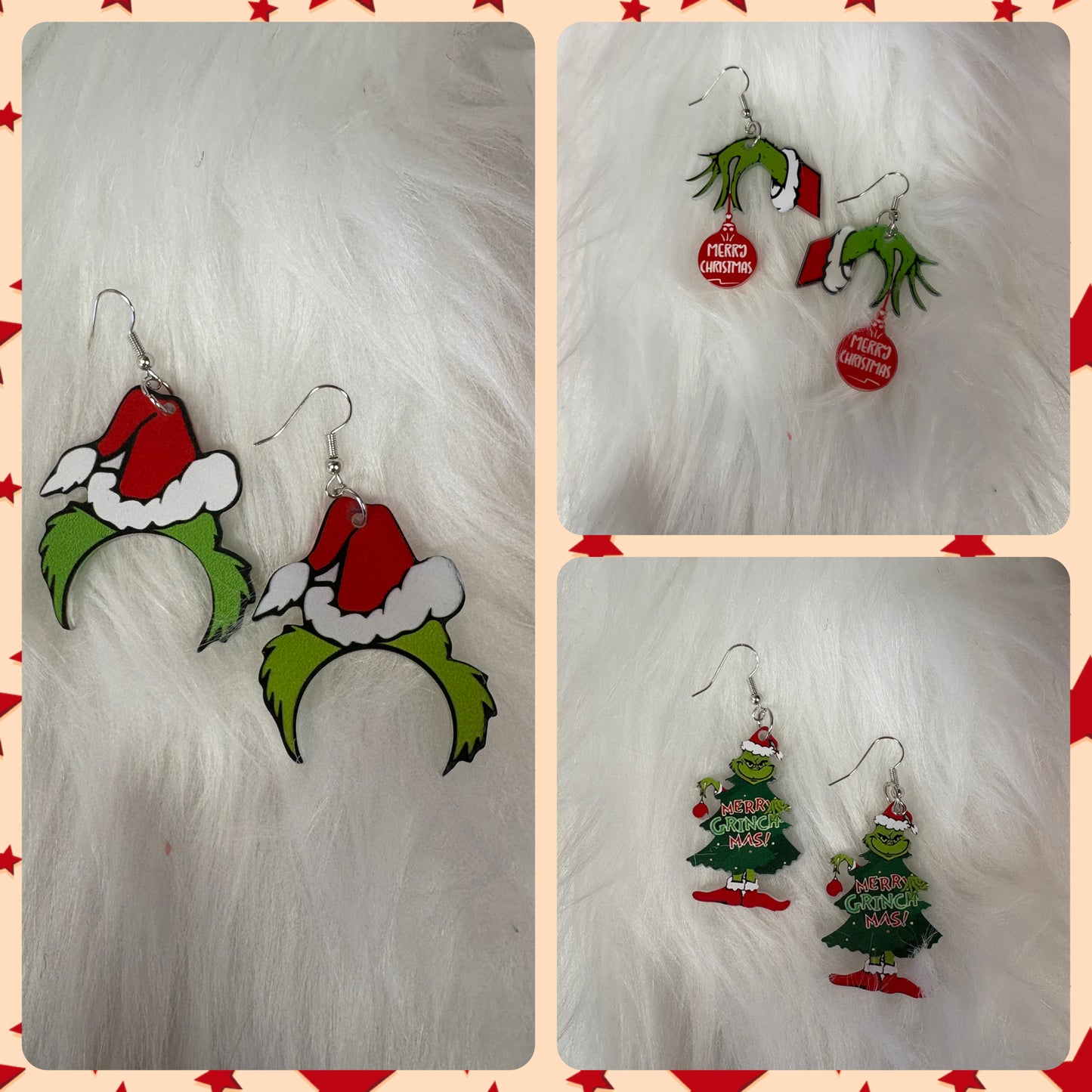 Grinchmas Collection Wire Earrings (3 to choose from)Pink tiful of LOVE