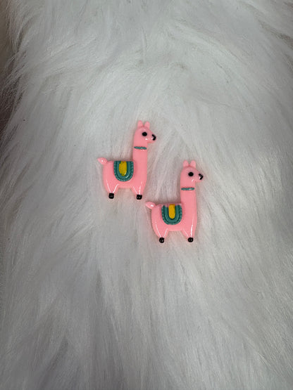 Pink Llama Stud Earrings