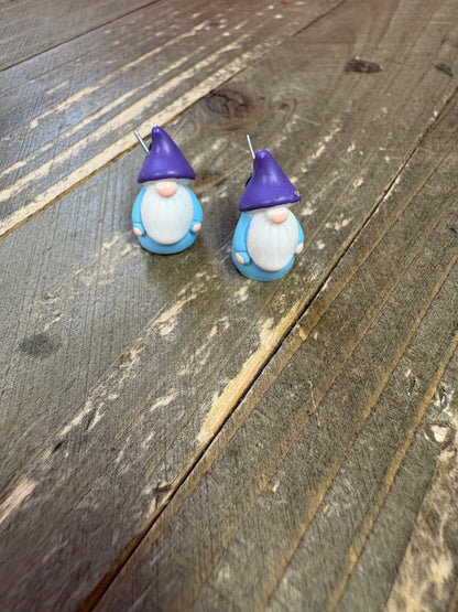 Tiny 3D Garden Gnome Stud Earrings