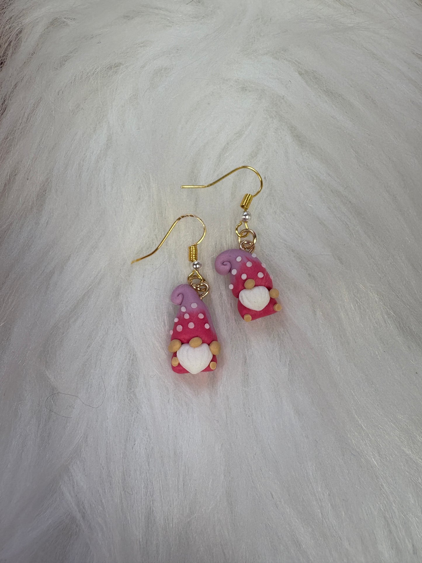 Polka Dot Gnome wire Earrings (7 colors to choose)