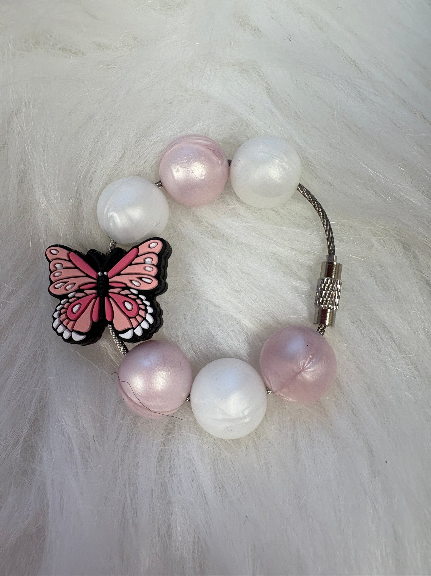 Pink Butterfly Beverage Cup/Tumbler Charm