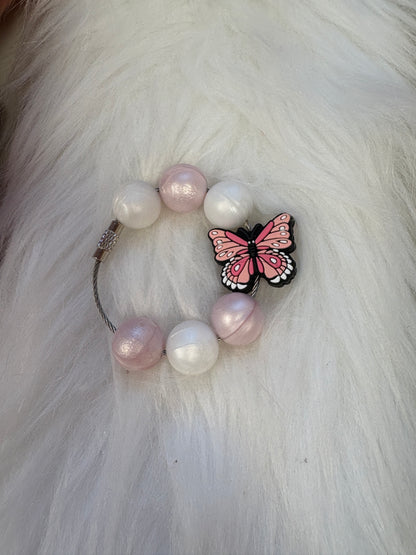 Pink Butterfly Beverage Cup/Tumbler Charm