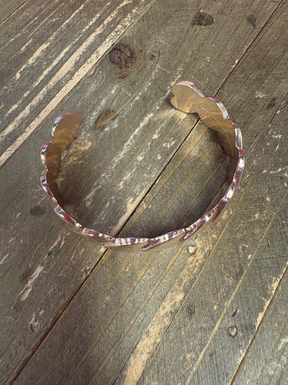 Rose Gold Heart Cuff Bracelet