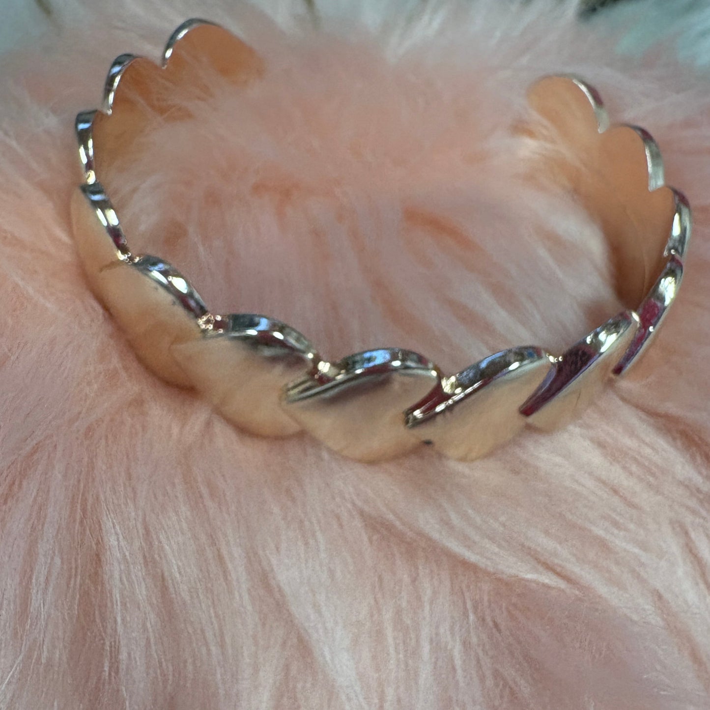 Rose Gold Heart Cuff Bracelet