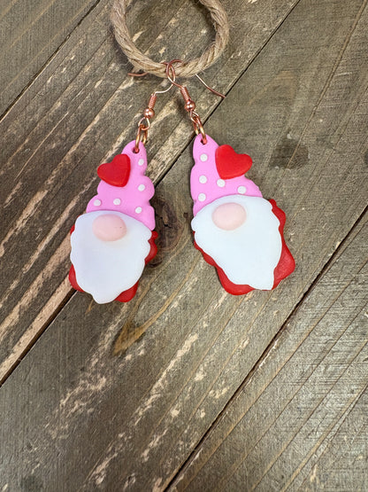 Valentine's Day Gnome Wire Earrings