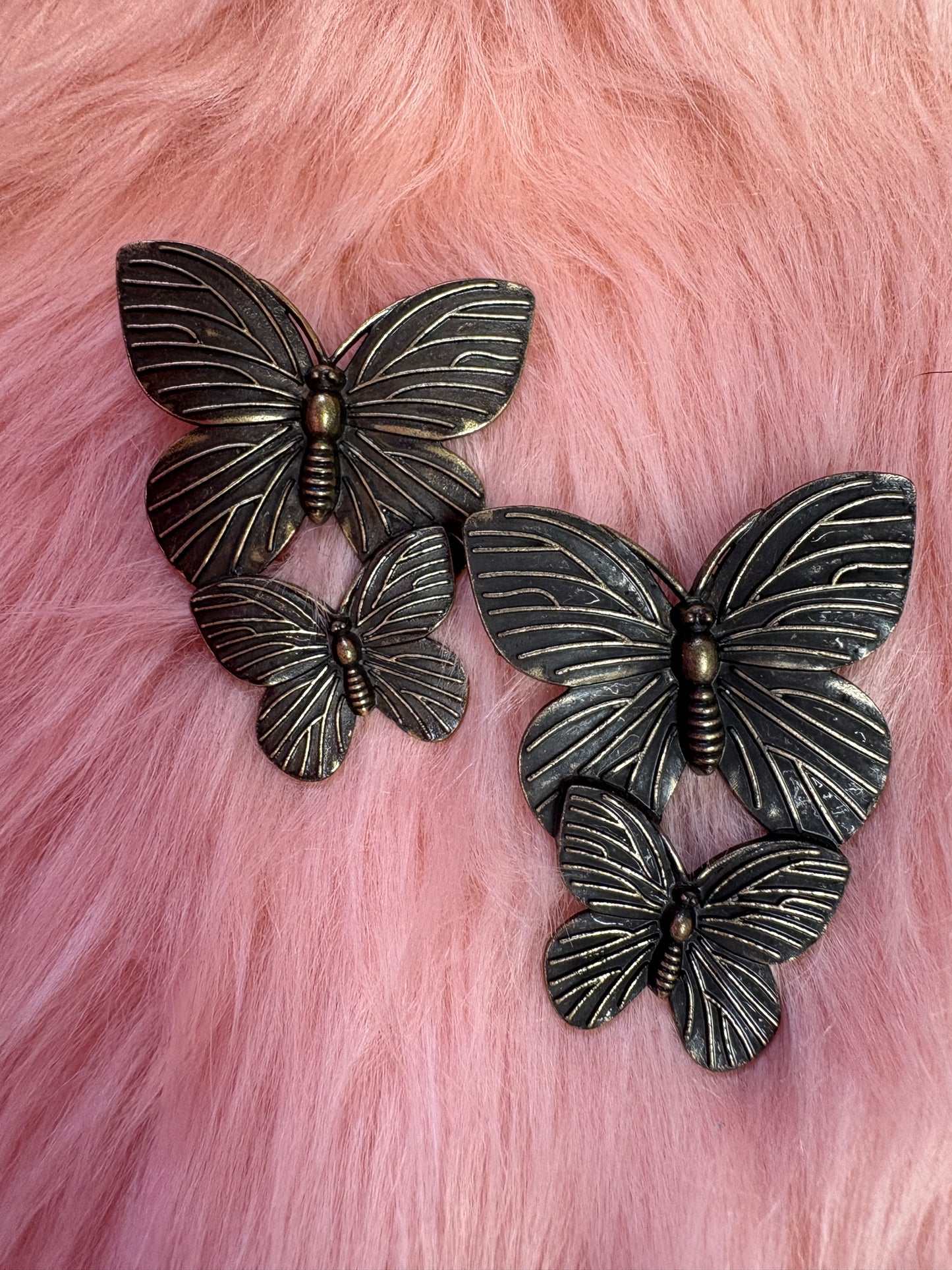 Brass Butterflies  Stud Earrings