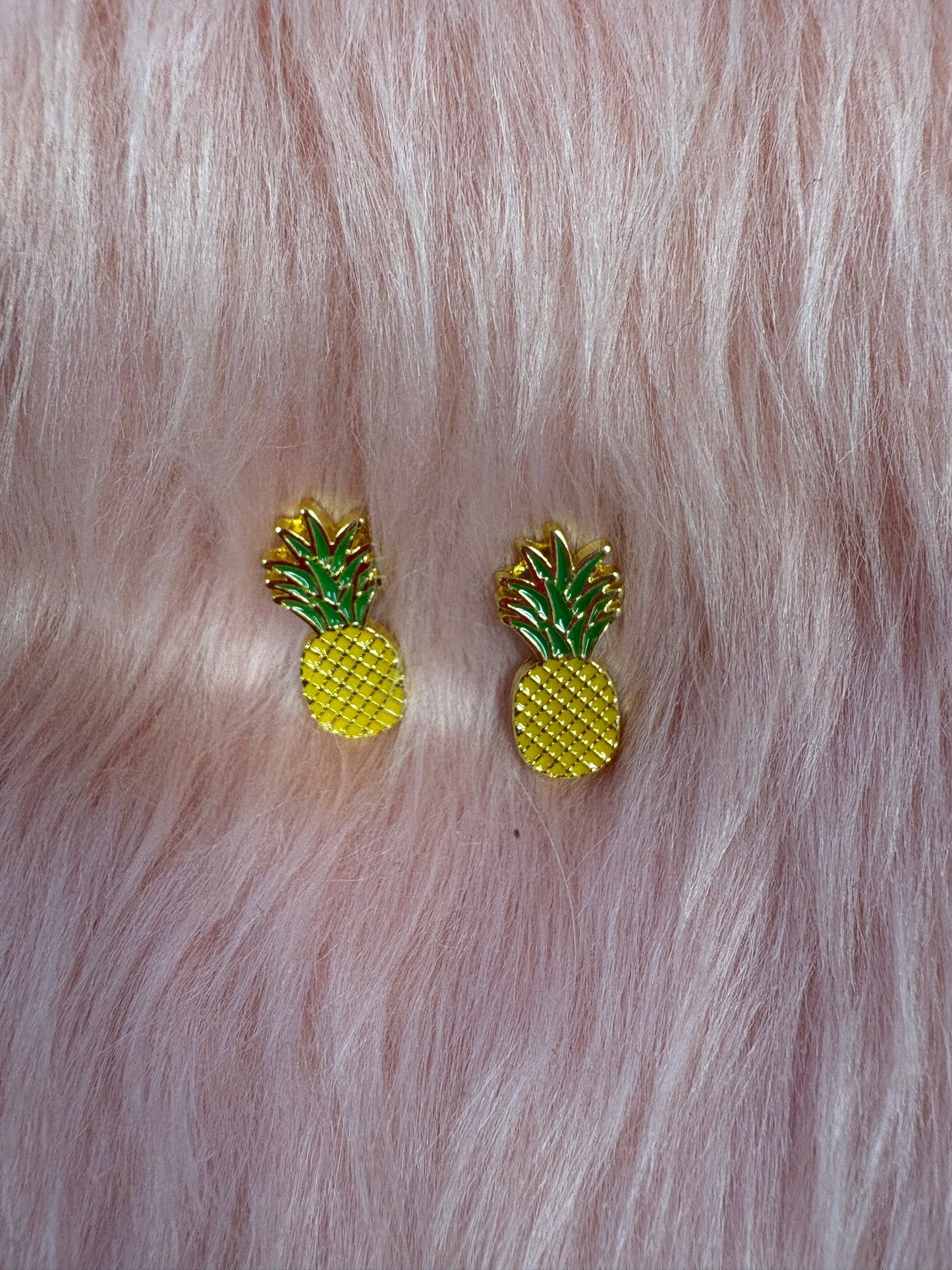 Yellow & Green Pineapple Stud Earrings