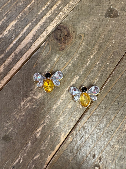 Black and Yellow Bee Stud Earrings