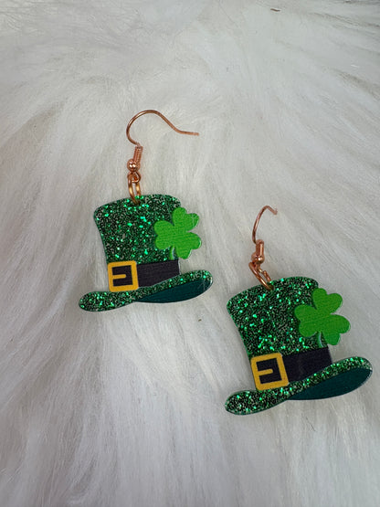 St. Patrick's Day Leprechaun Hat Wire Earrings