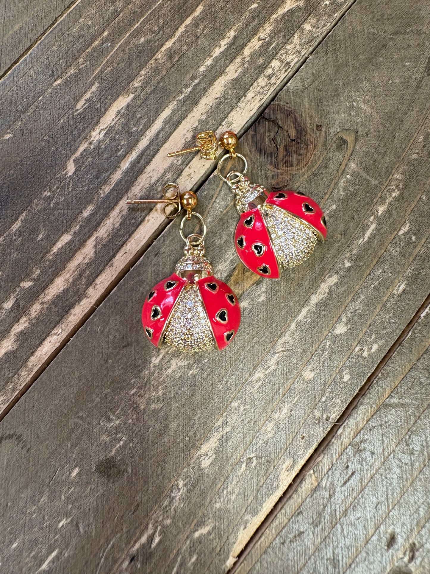 Ladybug Ball Post Earrings