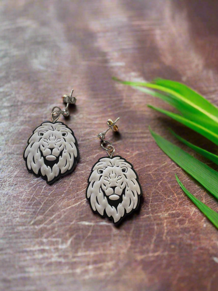 King of the Jungle Ball Post Earrings