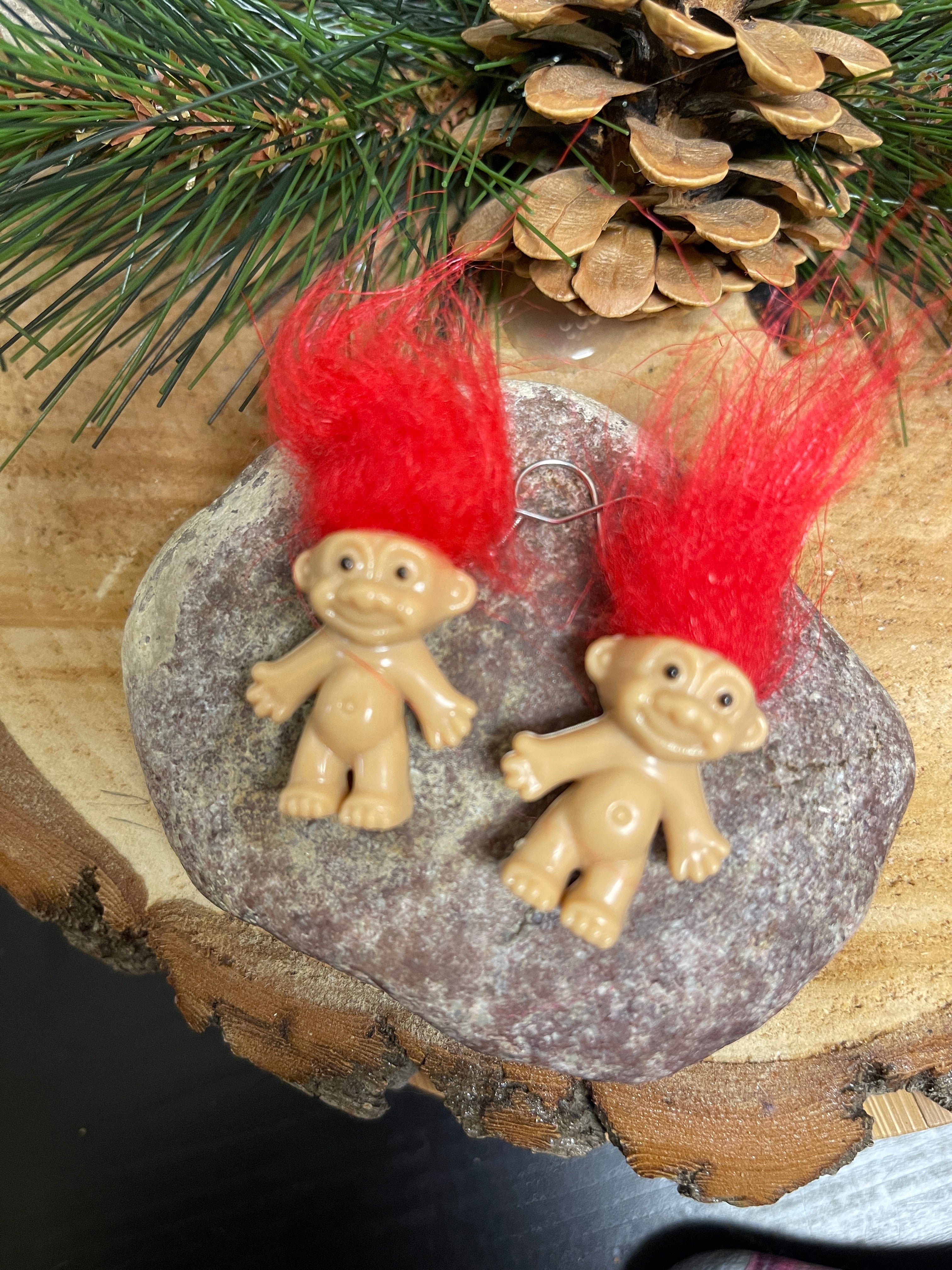 Mini Troll Doll Wire Earrings