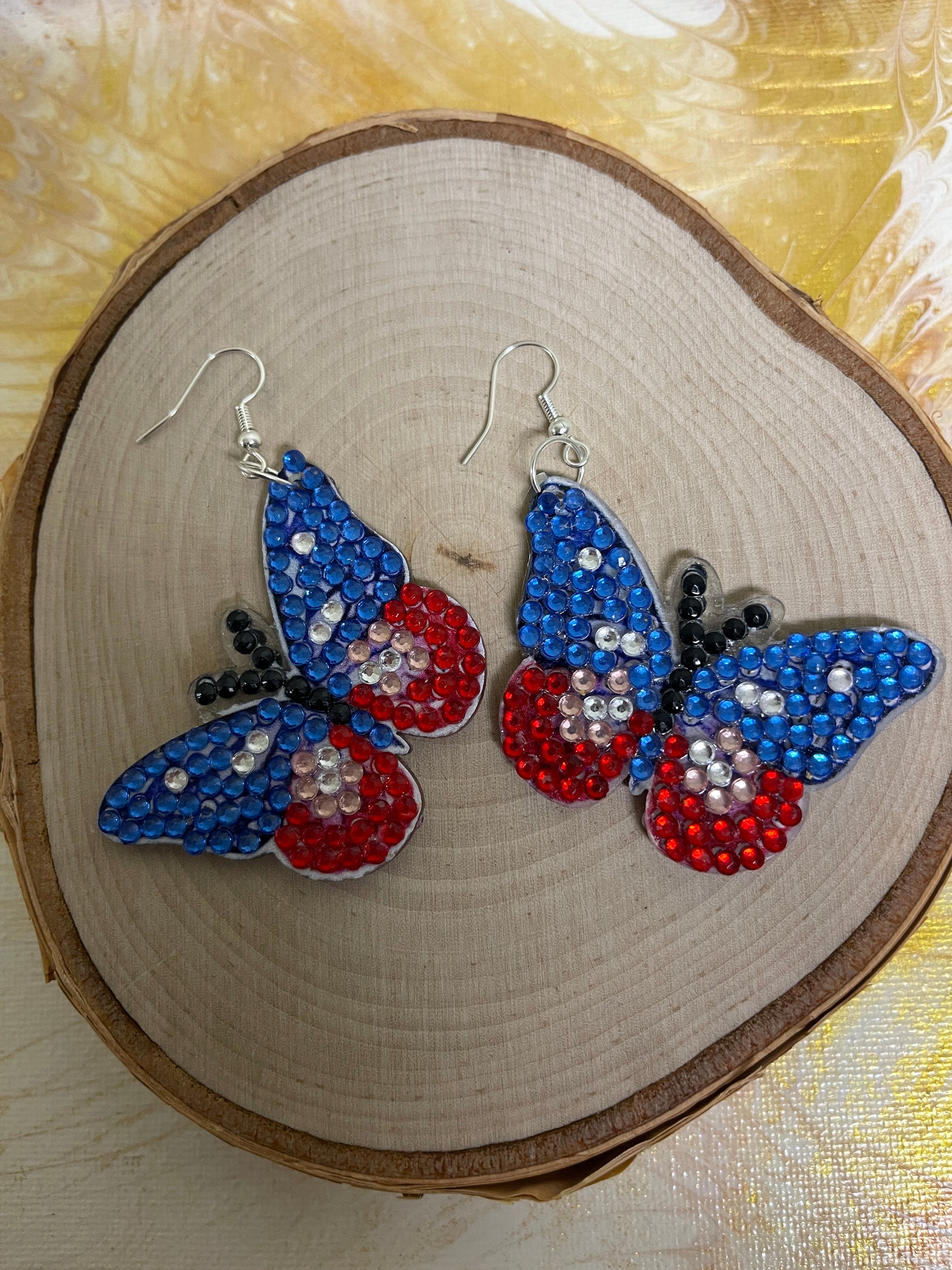 Diamond Painting Butterfly Wire Earrings-10Pink tiful of LOVE