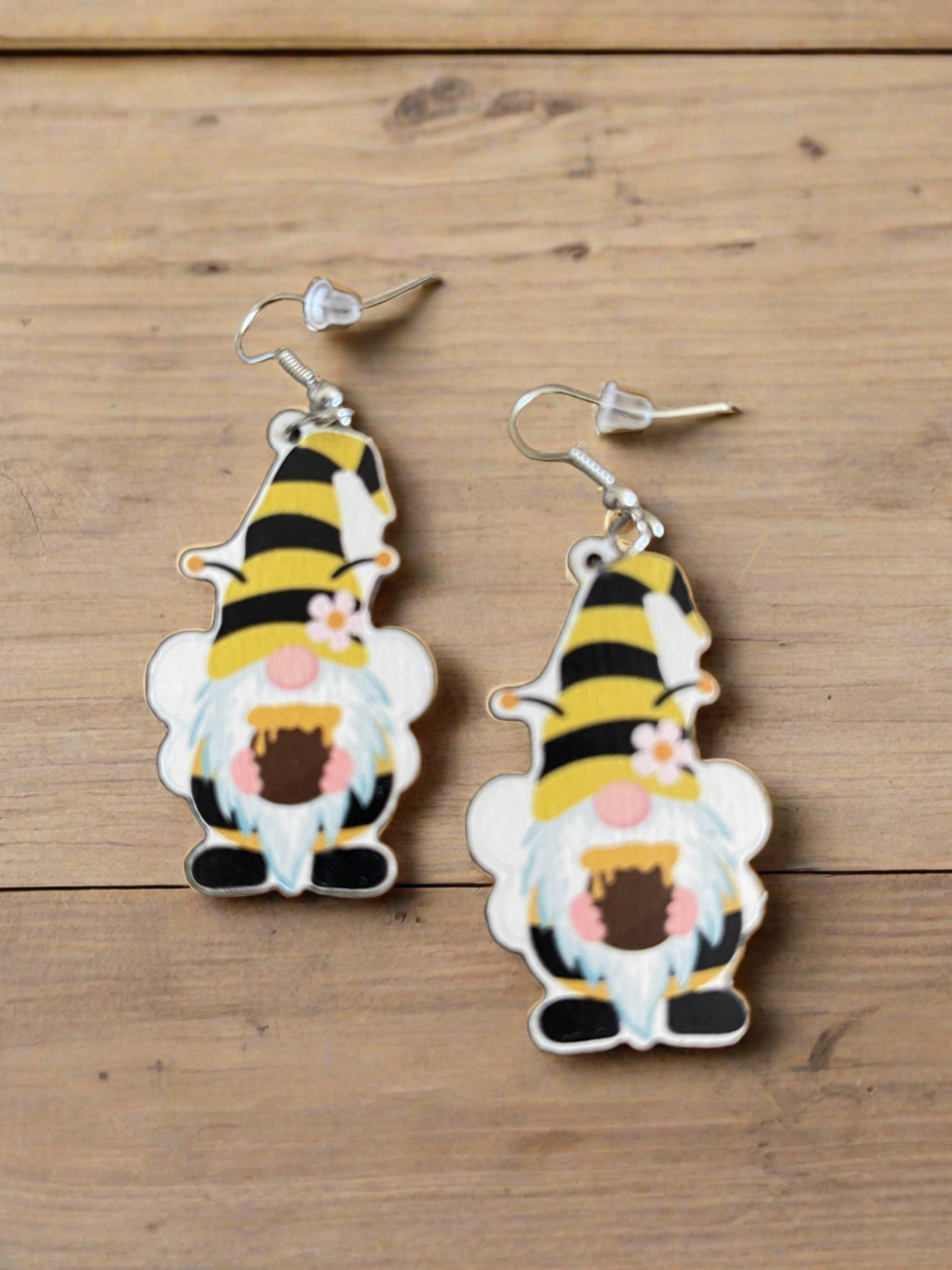 Honey Bee Gnome Wire earringsPink tiful of LOVE