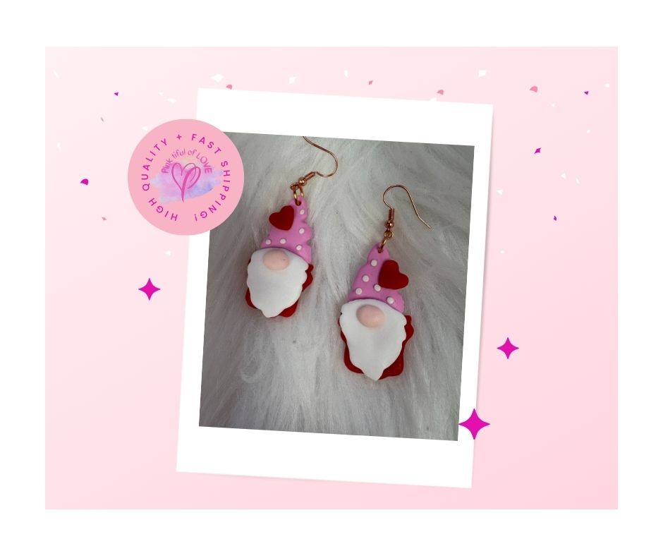 Valentine's Day Gnome Wire Earrings