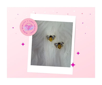 Black and Yellow Bee Stud Earrings