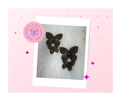 Brass Butterflies  Stud Earrings