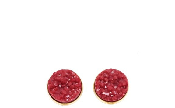 Cranberry Druzy Stud EarringsPink tiful of LOVE