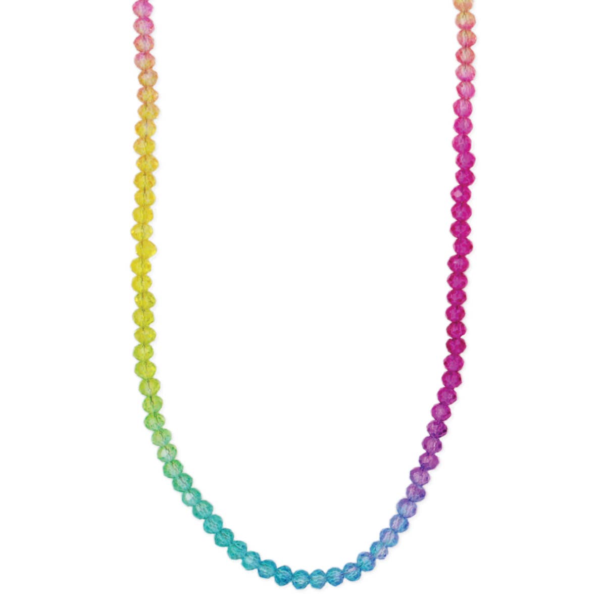 Rainbow Pastel Facet Beaded Necklace