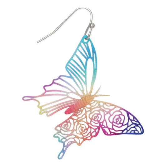 Radiant Butterfly Rainbow Cutout Wire EarringsPink tiful of LOVE