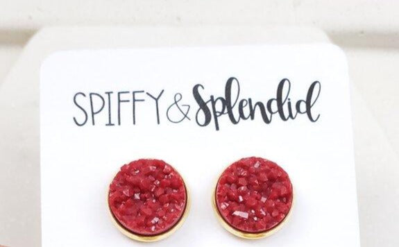 Cranberry Druzy Stud EarringsPink tiful of LOVE