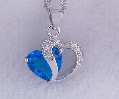 Sterling Silver Created Pink & Blue Opal Double Open Heart Necklace | Open heart  necklace, Heart gemstone, Turquoise heart necklace