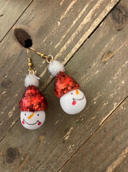 Snowman Beanie Hat Wire EarringsPink tiful of LOVE