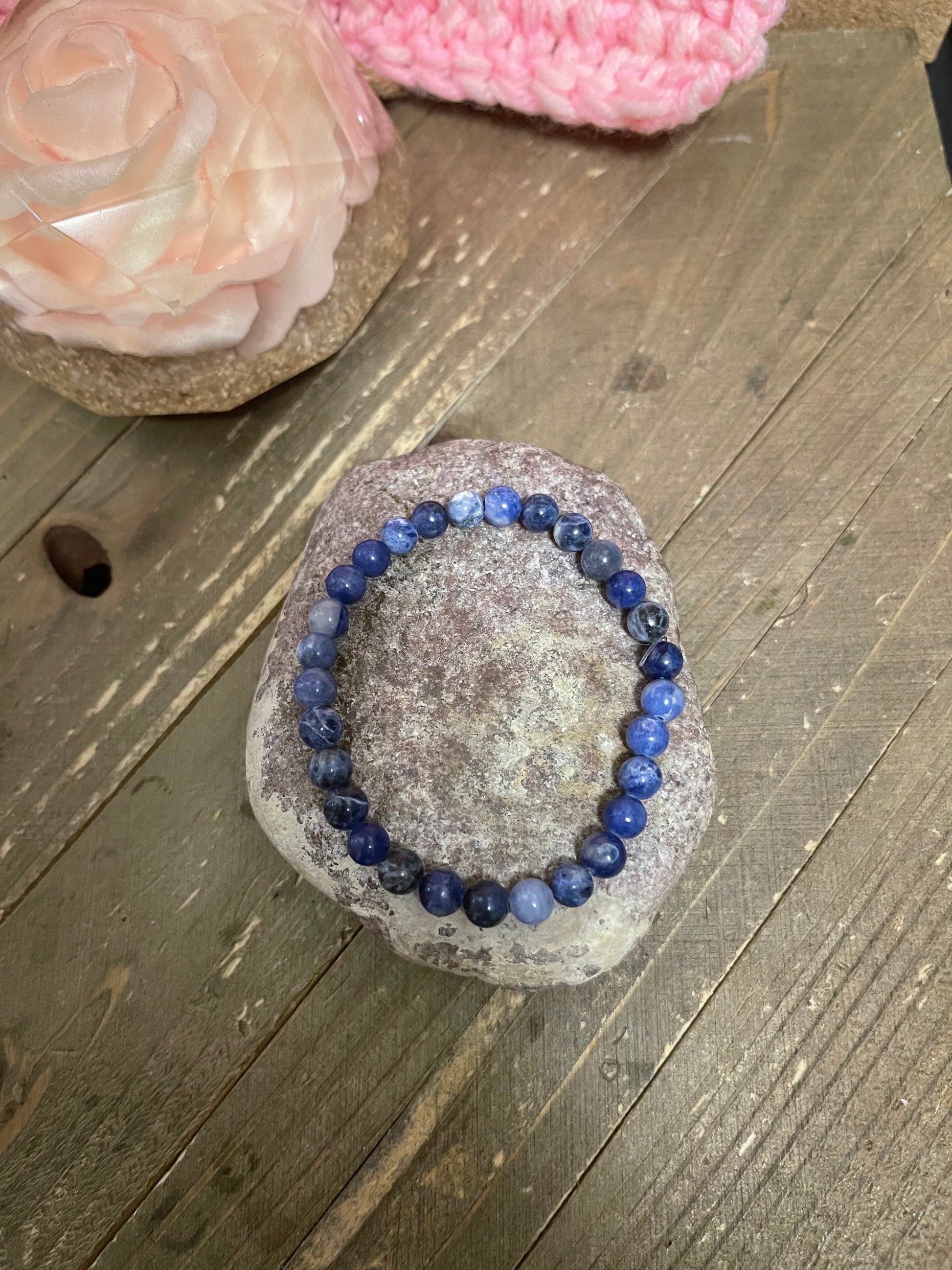 Sodalite Beaded Elastic/Stretch BraceletPink tiful of LOVE